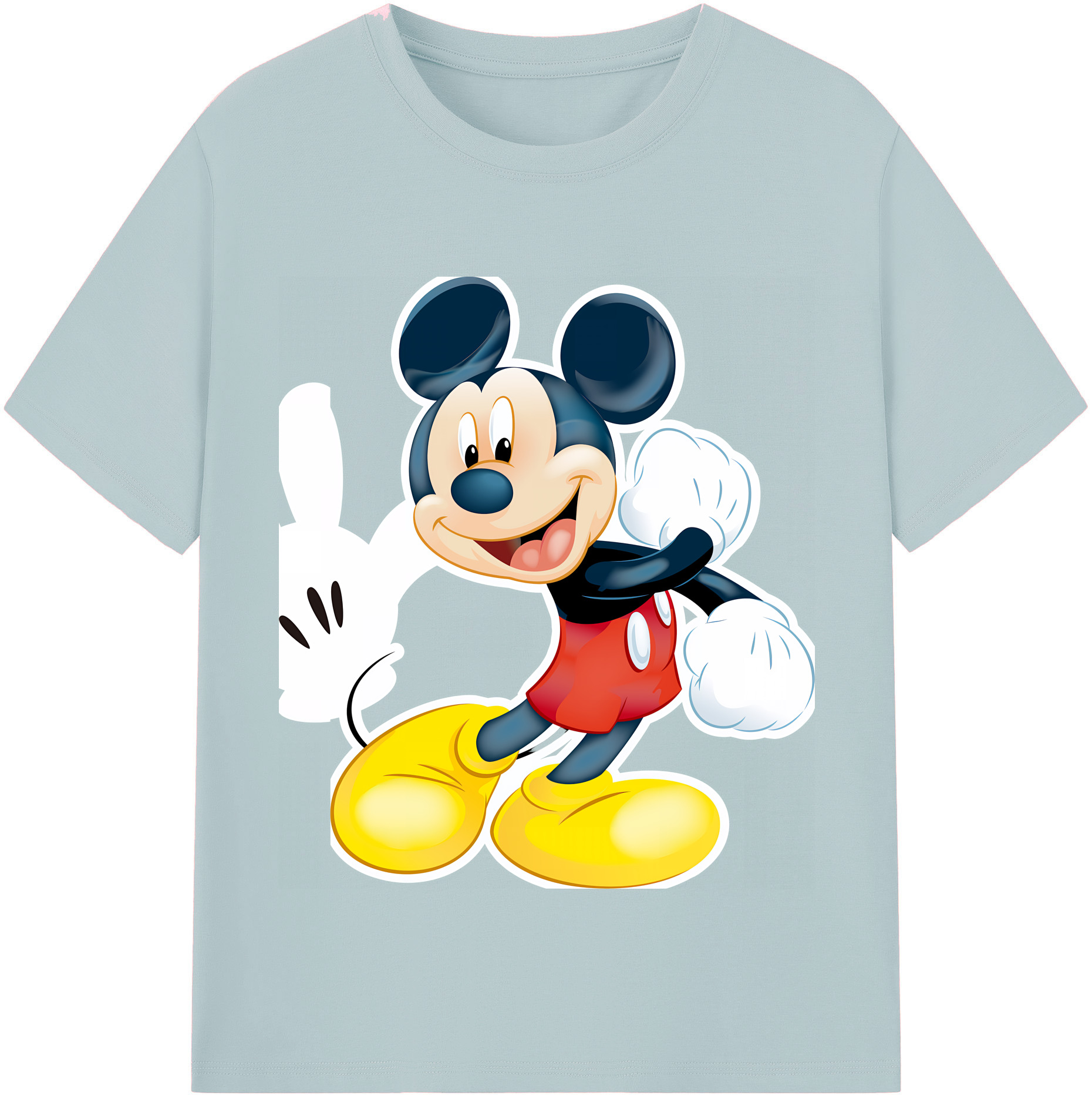（画像用） ミッキーマウス Mickey Mouse 綿100％半袖Tシャツ（フロントプリント）